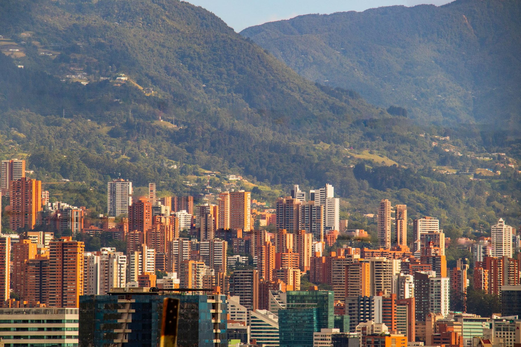 Medellín cityscape with mountains in the background